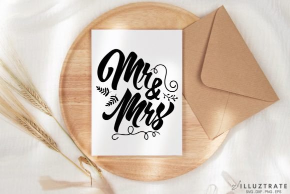 Mr and Mrs SVG Cut File Wedding: Graphics for Crafts & Branding