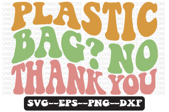 Plastic Bag No Thank You Retro SVG